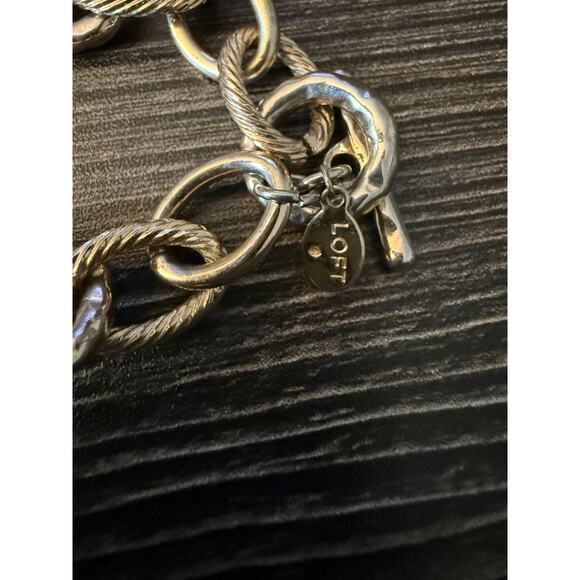 6/$25 LOFT Silver & Light Gold Chain Bracelet - Picture 3 of 4
